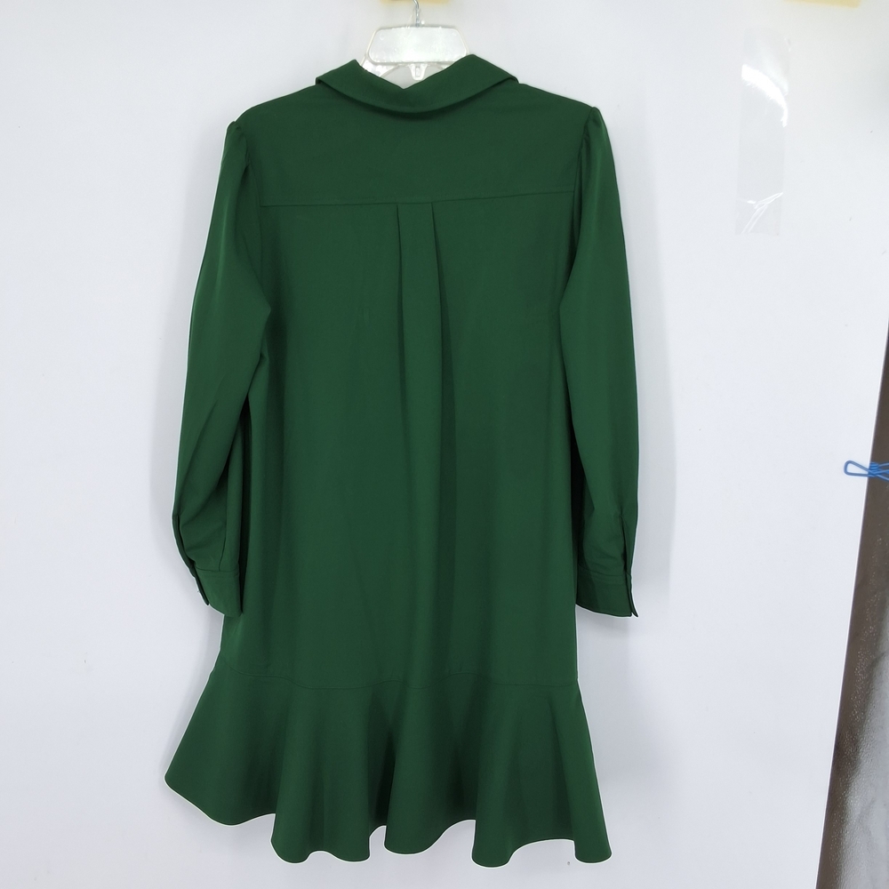 Tuckernuck Medium Green Ruffle Hem Shirt Dress - Picture 6 of 8